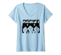 Mujer Pride Resist Revolution Fist Political Resistance Black Camiseta Cuello V