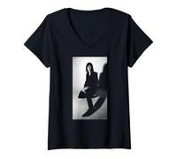 Mujer Primal Scream Singer Bobby Gillespie Retrato Andy Willsher Camiseta Cuello V