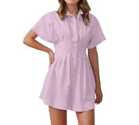 Mujer Primavera Verano Vestidos Casual Cómodo Vestido Moderno Elegante Faldas Mujeres Ajustado Temperamento Cuello en V Plisado Cremallera Vestido, rojo, XL