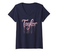 Mujer Primer Nombre Taylor Personalizado Girl Party Mom I Love Sister Camiseta Cuello V