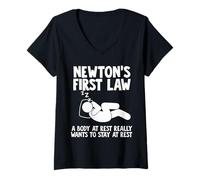 Mujer Primera Ley de Newton Camiseta Cuello V