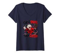 Mujer Primero Pádel, Luego Café - Padel Coffee Opossum Camiseta Cuello V