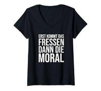 Mujer Primero Viene Comer Entonces La Moral Bertolt Brecht Camiseta Cuello V