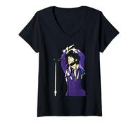 Mujer Prince Live Act II Tour Era Purple Rain 1993 Camiseta Cuello V