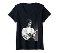 Mujer Prince Realizando Tour de Lluvia Púrpura en Vivo 1984 Camiseta Cuello V