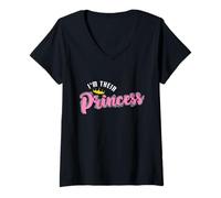 Mujer Princesa Corona Soy Su Princesa Camiseta Cuello V
