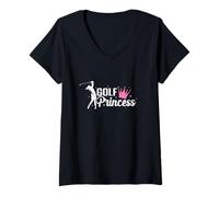 Mujer Princesa del Golf Camiseta Cuello V