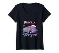 Mujer Priscilla, Musical Retro, Reina del Desierto, Teatro de Broadway Camiseta Cuello V