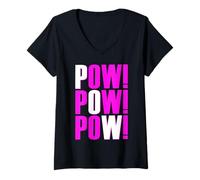 Mujer ¡Prisionero de Guerra Rosa! Gráfico en Color Rosa x3: Rosa Camiseta Cuello V