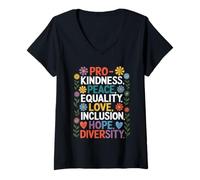 Mujer Pro Bondad Paz Igualdad Amor Inclusión Esperanza Diversidad Camiseta Cuello V