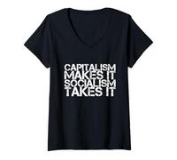 Mujer Pro Capitalismo Libertario Republicano Libertad Libertad Camiseta Cuello V