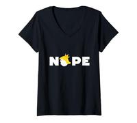 Mujer Pro-Democracia No Kings Nope Protesta contra la Resistencia Estadounidense Camiseta Cuello V