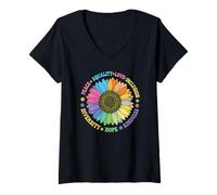Mujer Pro Kindness Peace Equality Love Hope Diversity Human Rights Camiseta Cuello V