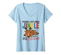 Mujer Probablemente Solo va a cascabear Algunos de los Renos cansados Camiseta Cuello V