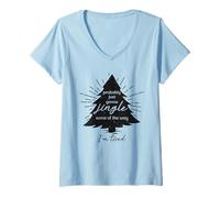 Mujer Probablemente Solo voy a Jingle Parte del Camino Divertido Navidad Camiseta Cuello V