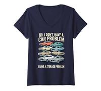 Mujer Problema del Coche No Tengo un Problema de Coche Problema de Almacenamiento Camiseta Cuello V