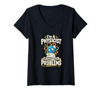 Mujer Problemas Físicos Gracioso Científico Física Humor Camiseta Cuello V