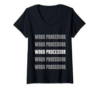 Mujer Procesador de Textos Camiseta Cuello V