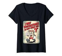 Mujer Procrastino los días que terminan con Y TDAH Sarcástico Camiseta Cuello V