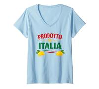 Mujer Prodotto Di Italia Italian Lemon Graphic Summer Vibe Camiseta Cuello V