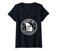 Mujer Producto vintage fabricado en Georgia State, edición limitada, US Pride Camiseta Cuello V
