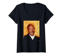 Mujer Productor de suspenso Quincy Jones de Michael Grecco Camiseta Cuello V