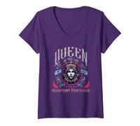 Mujer Profesor Asistente de Reina del Laboratorio | Nuevo Profesor Presente Camiseta Cuello V