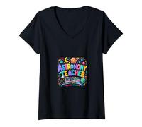 Mujer Profesor de Astronomía Ciencias Espaciales Universo Educación Diseño Camiseta Cuello V