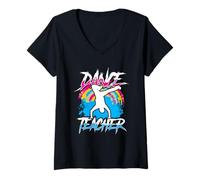 Mujer Profesor De Danza Dancing Bailarina Enseñar Clase Camiseta Cuello V