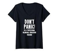 Mujer Profesor de Educación Bilingüe Camiseta Cuello V