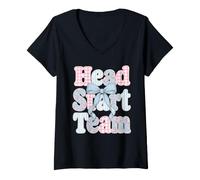 Mujer Profesor de Head Start Team Regreso a Clases Camiseta Cuello V