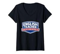 Mujer Profesor de inglés Porque los Profesores de matemáticas Necesitan héroes Demasiado Divertidos Camiseta Cuello V