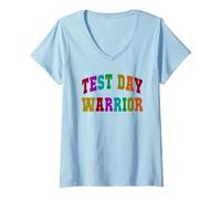 Mujer Profesor de Pruebas de Kawaii Test Day Warrior Todo está Bien Camiseta Cuello V