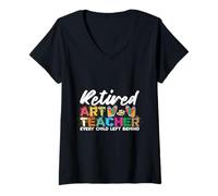 Mujer Profesora de Arte jubilada Every Child Left Behind Camiseta Cuello V