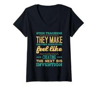Mujer Profesores STEM hacen que resolver ecuaciones se sienta como crear Camiseta Cuello V