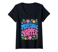 Mujer Professional Yapper Funny Sarcastic Humorous Camiseta Cuello V