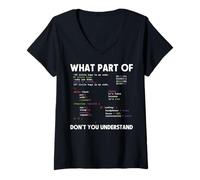 Mujer Programador de código binario - Desarrollo de software Camiseta Cuello V