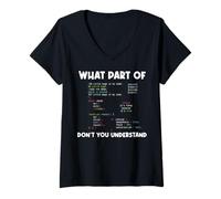 Mujer Programador de código binario - Desarrollo de software Camiseta Cuello V
