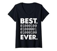 Mujer Programador de código binario - Programación - Desarrollador Camiseta Cuello V