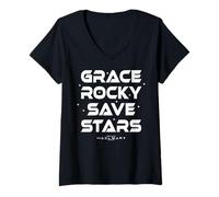 Mujer Project Hail Mary Grace Rocky Save Stars Poster Camiseta Cuello V