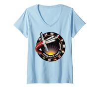 Mujer Project Hail Mary Spaceship Mission Badge Poster Camiseta Cuello V
