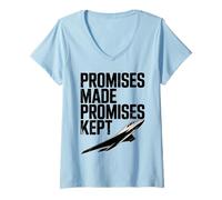 Mujer Promesas Hechas promesas mantuvieron a Trump como partidario Camiseta Cuello V
