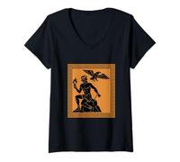 Mujer Prometeo Leyenda Mitología Griega Arte Antiguo Historia Mitos Camiseta Cuello V