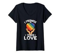 Mujer Prometo Enseñar Amor Camiseta Cuello V