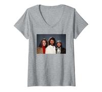 Mujer Promo de Ojos Vivos de Bee Gees de los Hermanos Barry Gibb 1981 Camiseta Cuello V