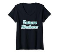 Mujer Promoción de Analista de Marketing Digital Future Marketer Camiseta Cuello V