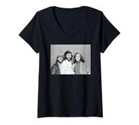 Mujer Promoción de Ojos Vivos de los Hermanos de Gibb Bee Gees 1981 Camiseta Cuello V