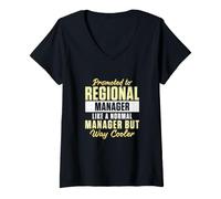 Mujer Promocionado a Gerente Regional como Un Gerente Normal Divertido Camiseta Cuello V