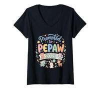 Mujer Promocionado a Pepaw EST 2026 Pronto to Be New Grandpa Granddad 4 Camiseta Cuello V
