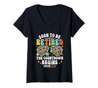 Mujer Pronto se retirará la cuenta regresiva comienza Camiseta Cuello V